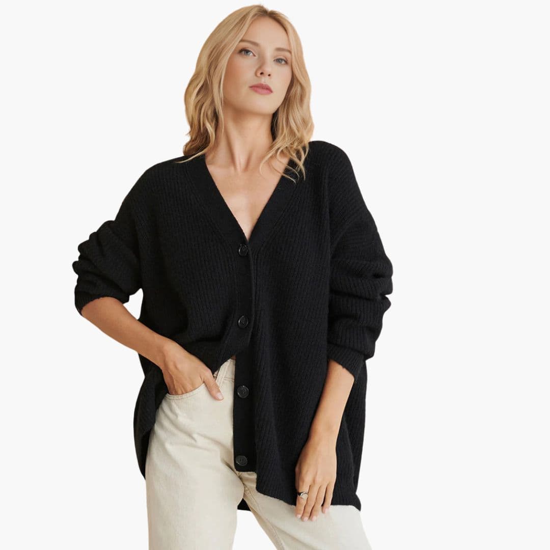 Gilet femme col V avec fermeture à boutons devant