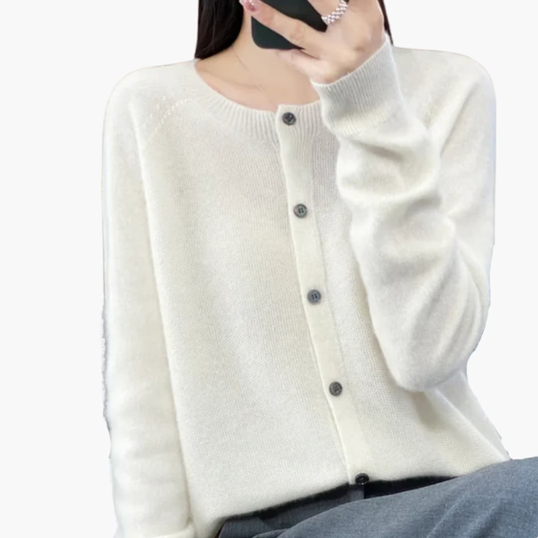 Gilet femme en maille avec col rond