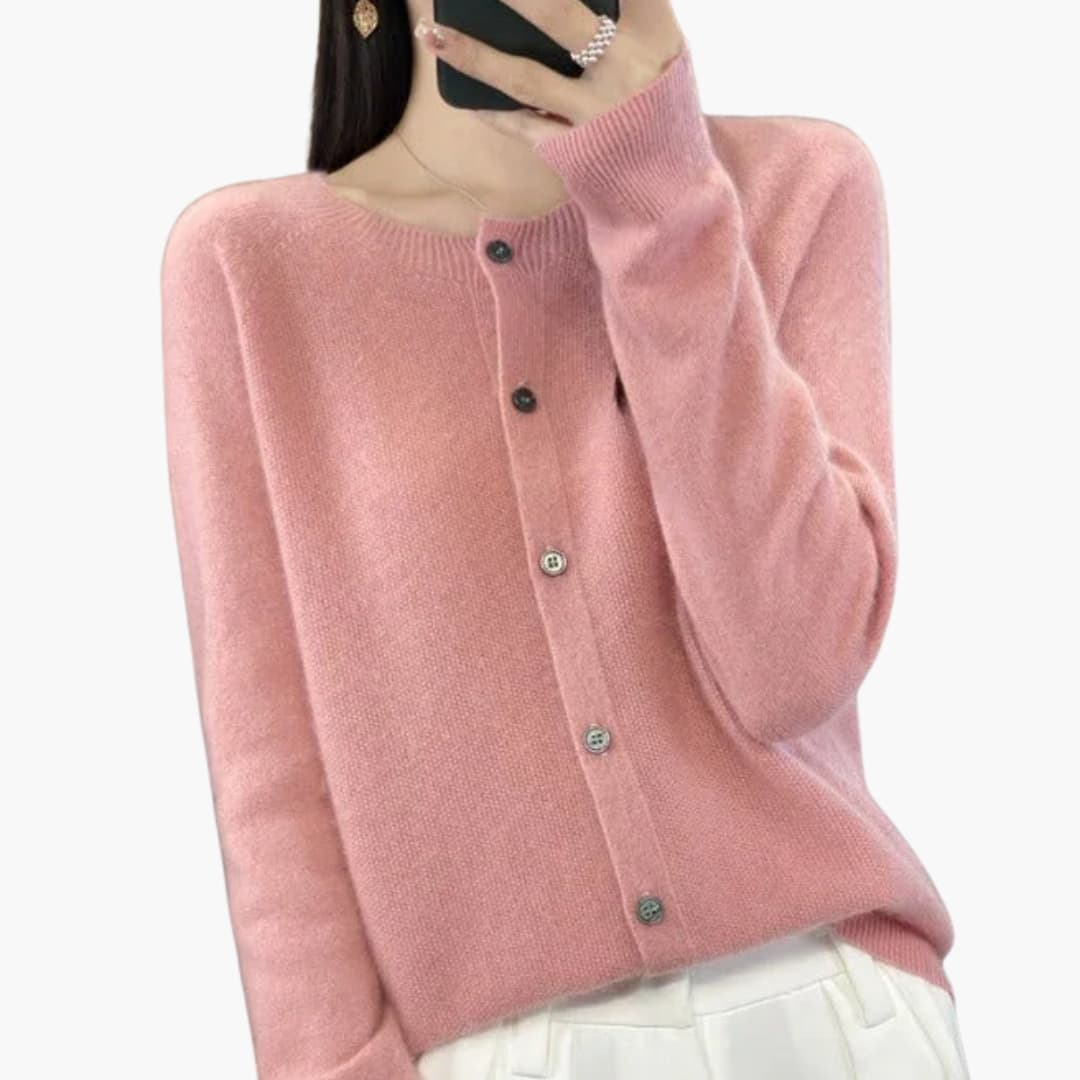 Gilet femme en maille avec col rond