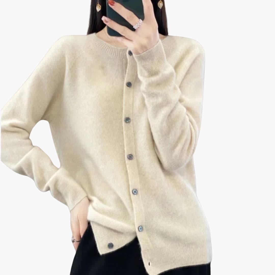 Gilet femme en maille avec col rond