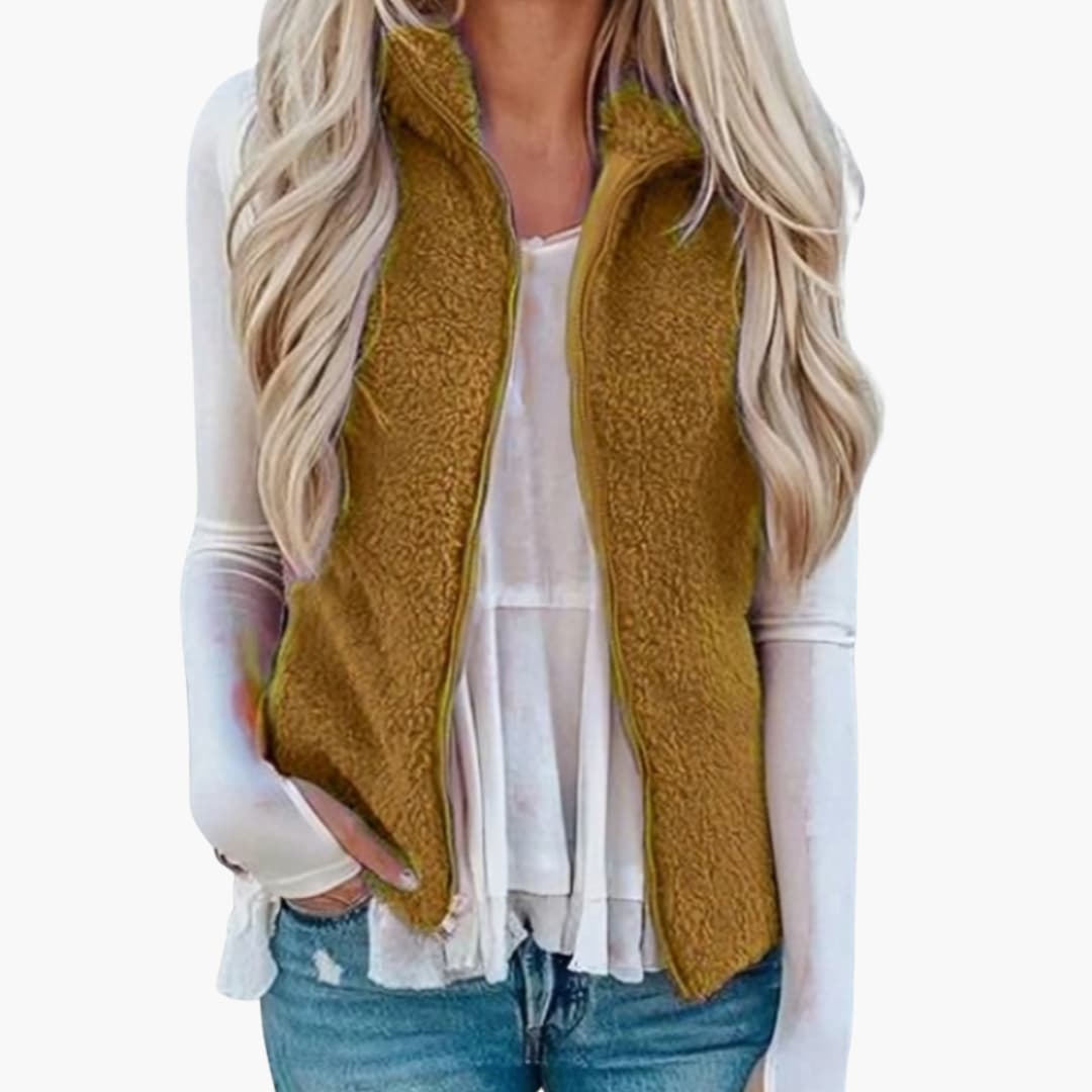 Gilet femme sans manches avec fermeture éclair