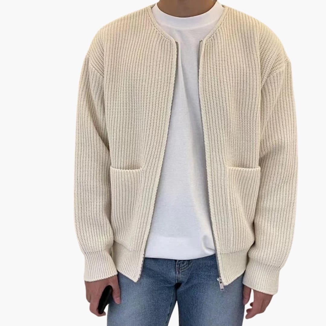 Gilet homme à fermeture zippée avec col rond et poches latérales