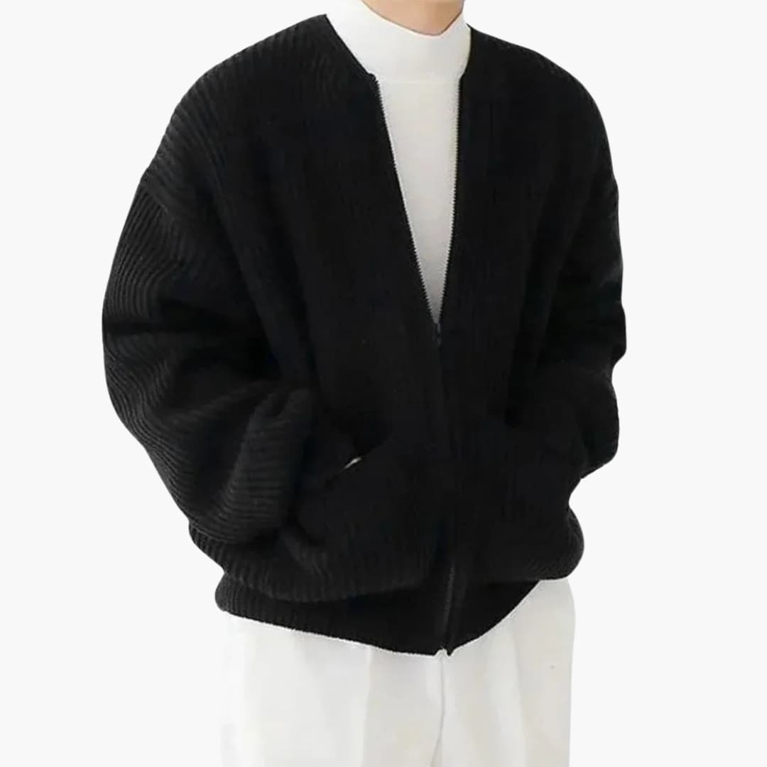 Gilet homme à fermeture zippée avec col rond et poches latérales