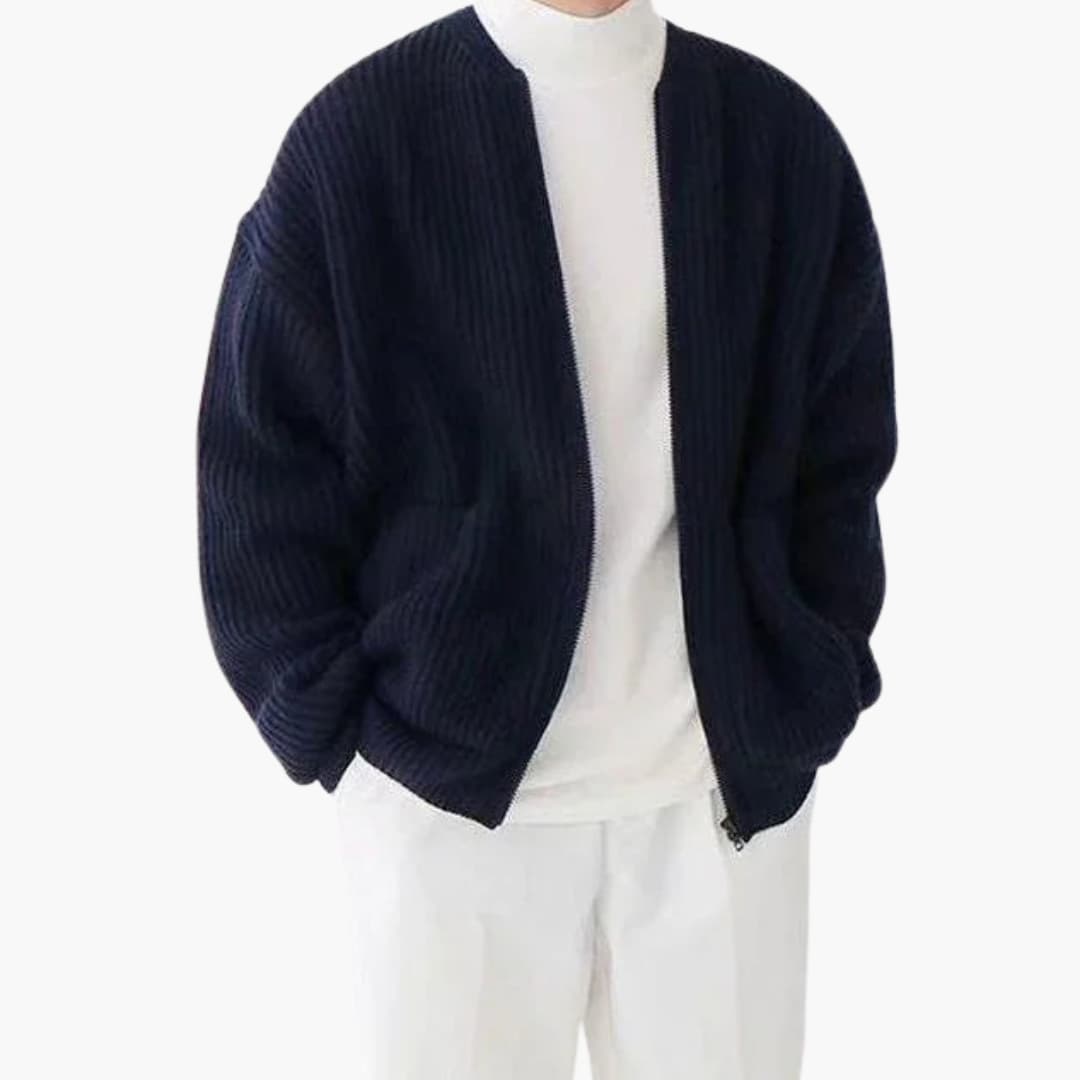 Gilet homme à fermeture zippée avec col rond et poches latérales