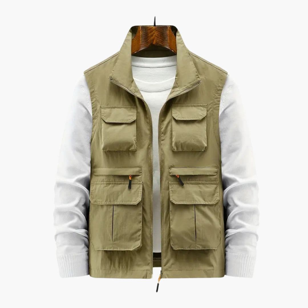 Gilet homme à fermeture zippée et multiples poches