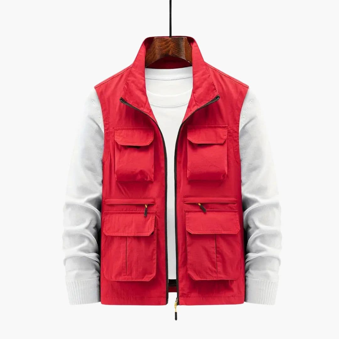 Gilet homme à fermeture zippée et multiples poches