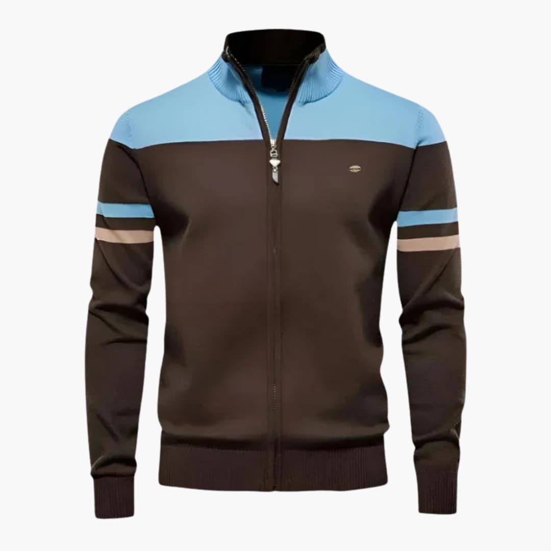 Gilet homme avec col montant et fermeture zippée