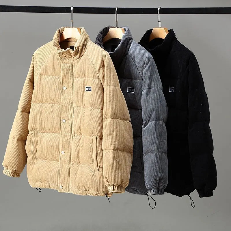 Veste Homme Chaude En Velours Côtelé | Style Classique et Confort Hivernal