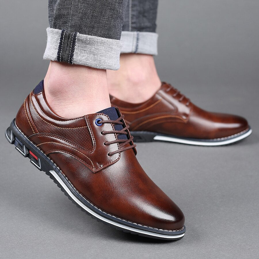 Chaussures habillées homme | À lacets, semelle confort avec soutien de voûte | Adhérence antidérapante, coupe basse