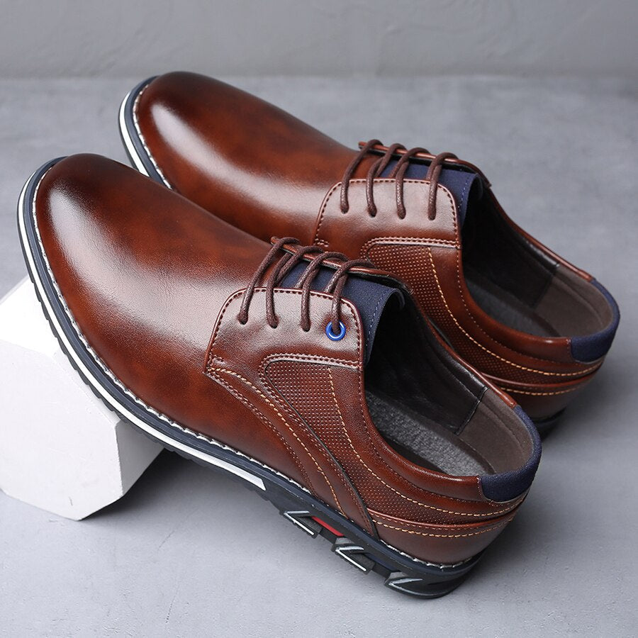 Chaussures habillées homme | À lacets, semelle confort avec soutien de voûte | Adhérence antidérapante, coupe basse