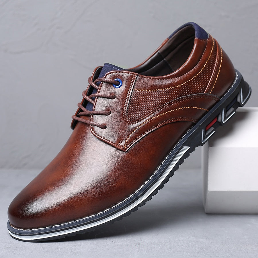 Chaussures habillées homme | À lacets, semelle confort avec soutien de voûte | Adhérence antidérapante, coupe basse