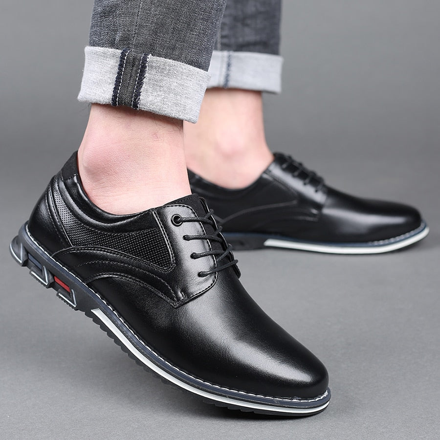 Chaussures habillées homme | À lacets, semelle confort avec soutien de voûte | Adhérence antidérapante, coupe basse