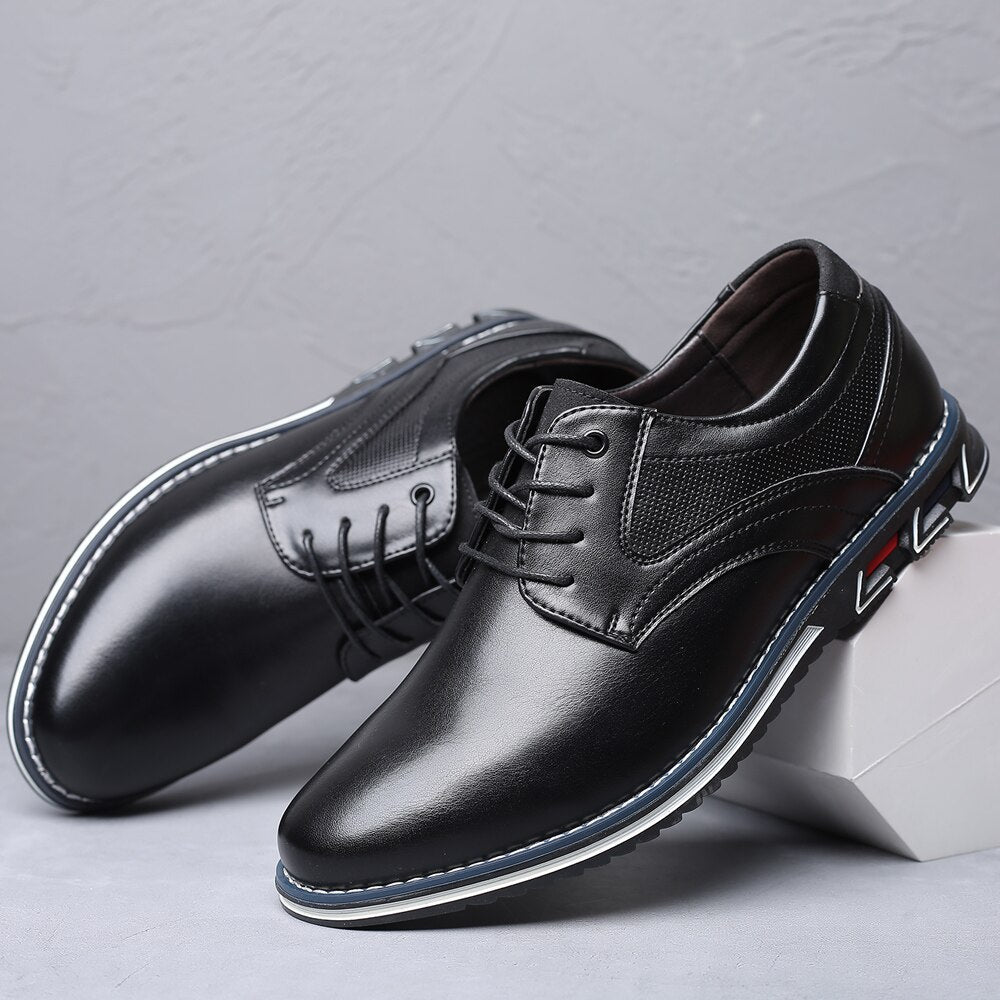 Chaussures habillées homme | À lacets, semelle confort avec soutien de voûte | Adhérence antidérapante, coupe basse