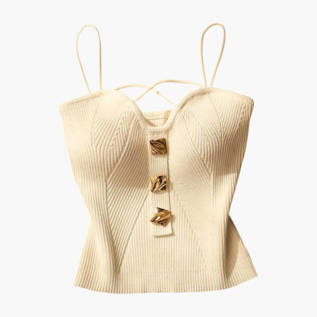 Corsetto donna con superficie a coste e spalline regolabili