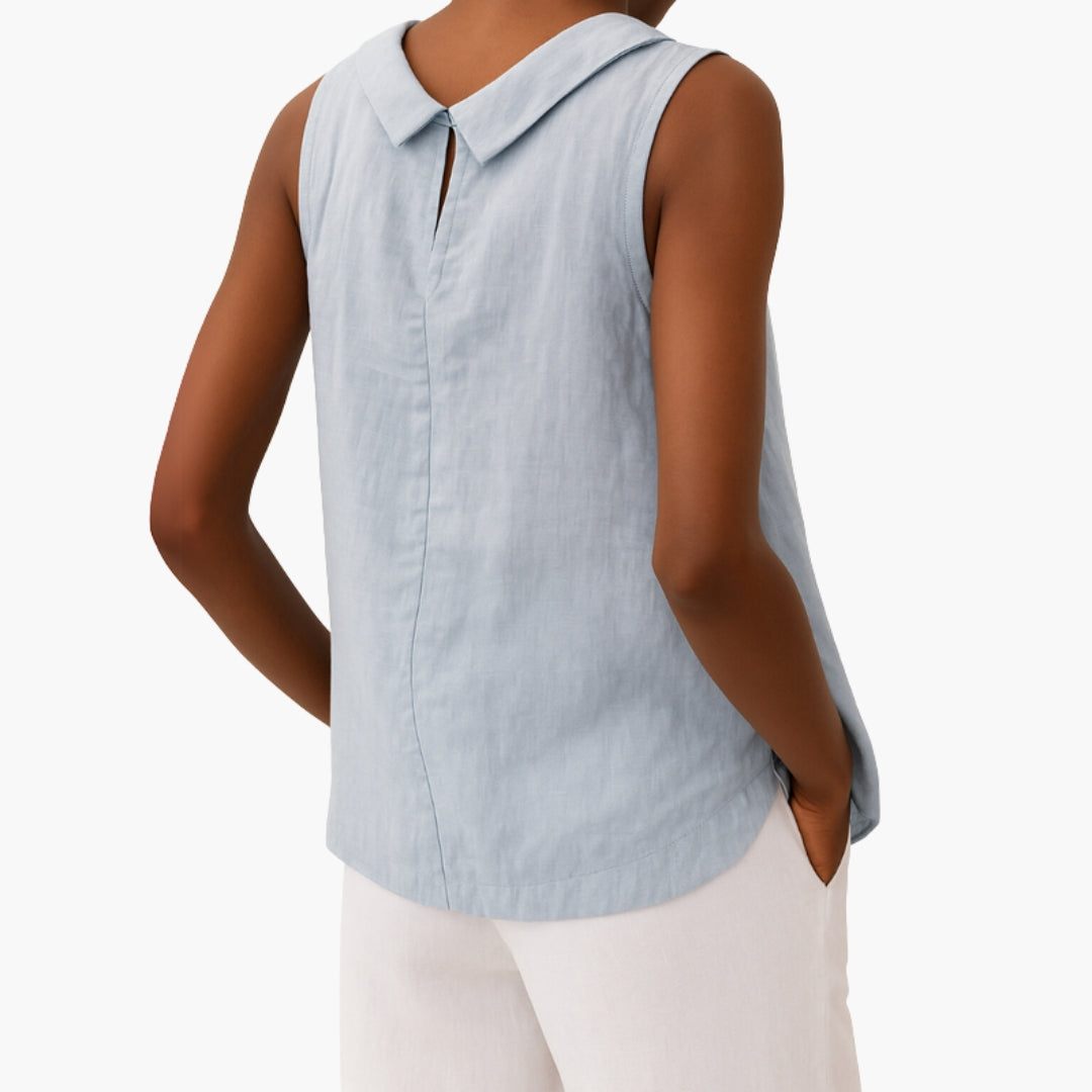 Top para mujer con cuello alto y diseño sin mangas