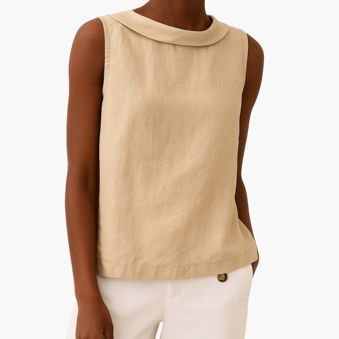 Top para mujer con cuello alto y diseño sin mangas