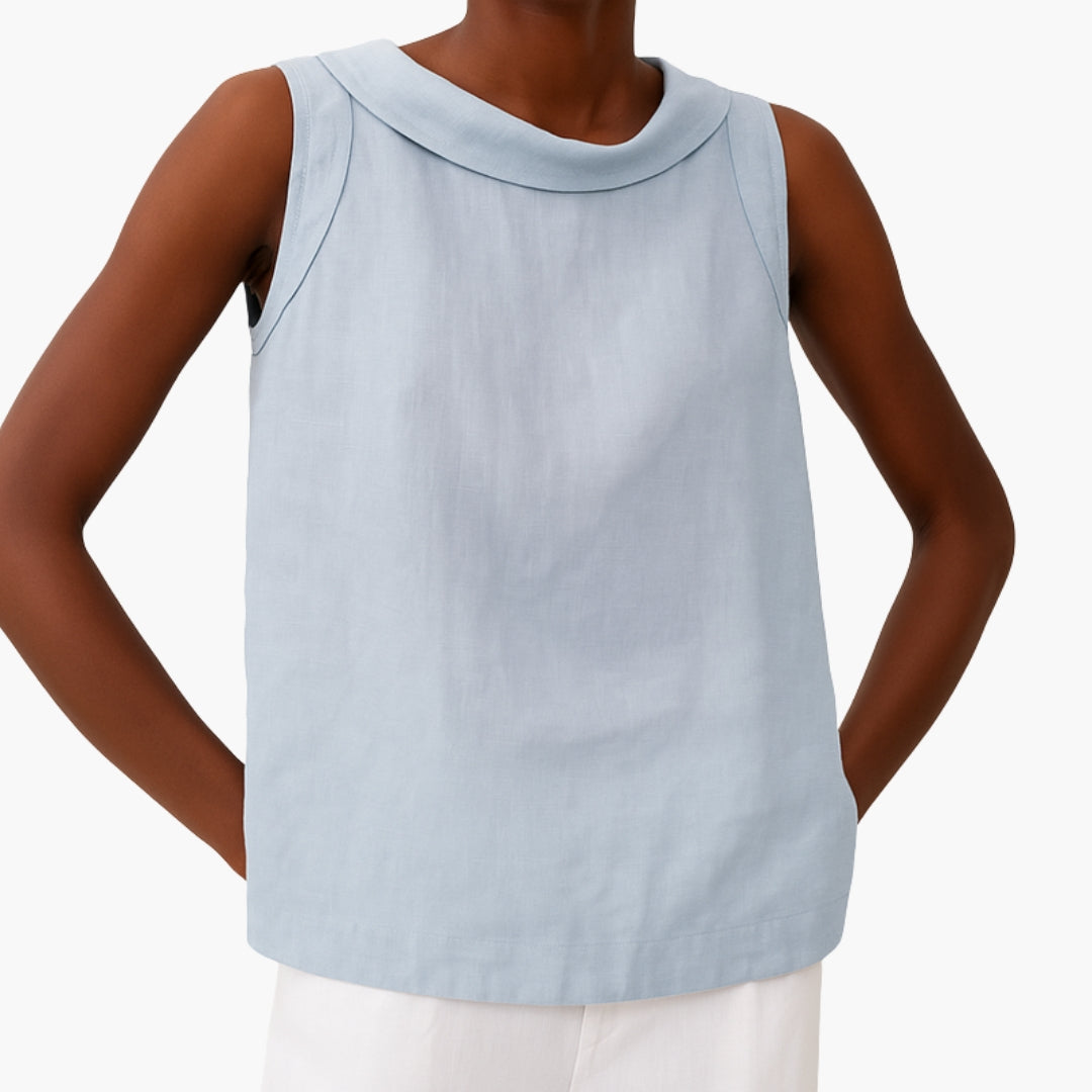 Top para mujer con cuello alto y diseño sin mangas