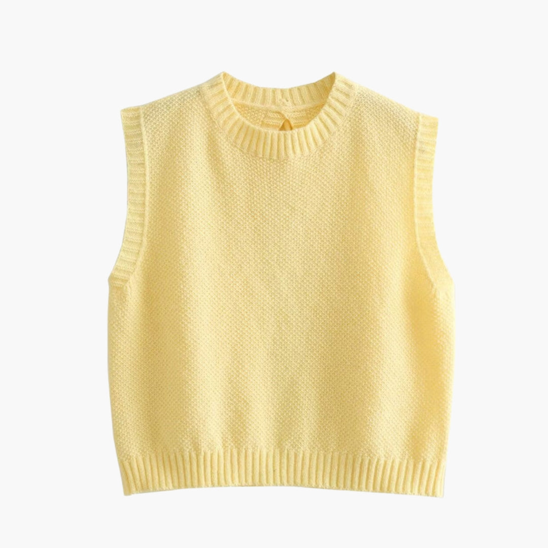 Haut en maille pour femme a encolure ronde