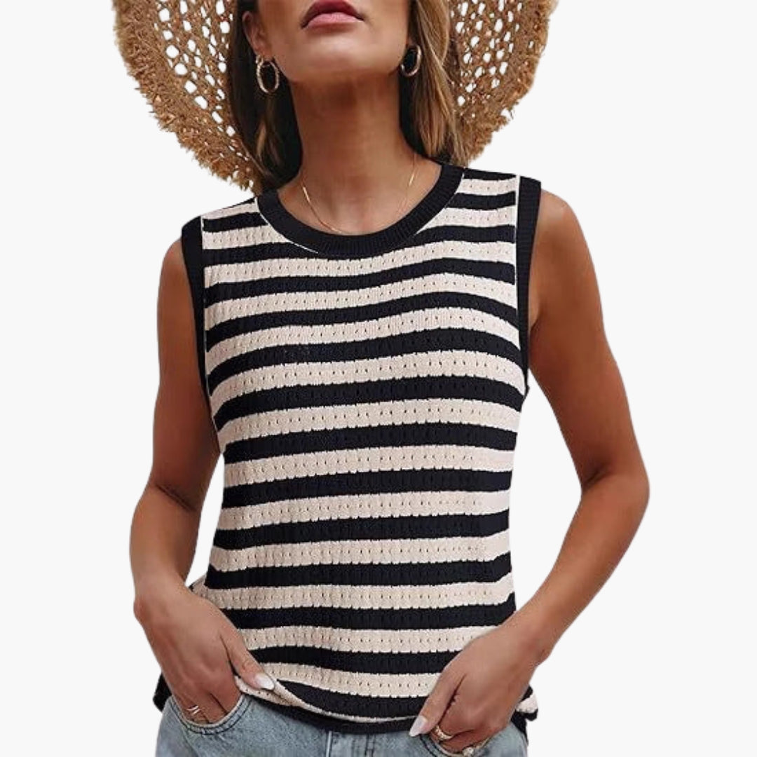 Haut en maille pour femme avec motif à rayures