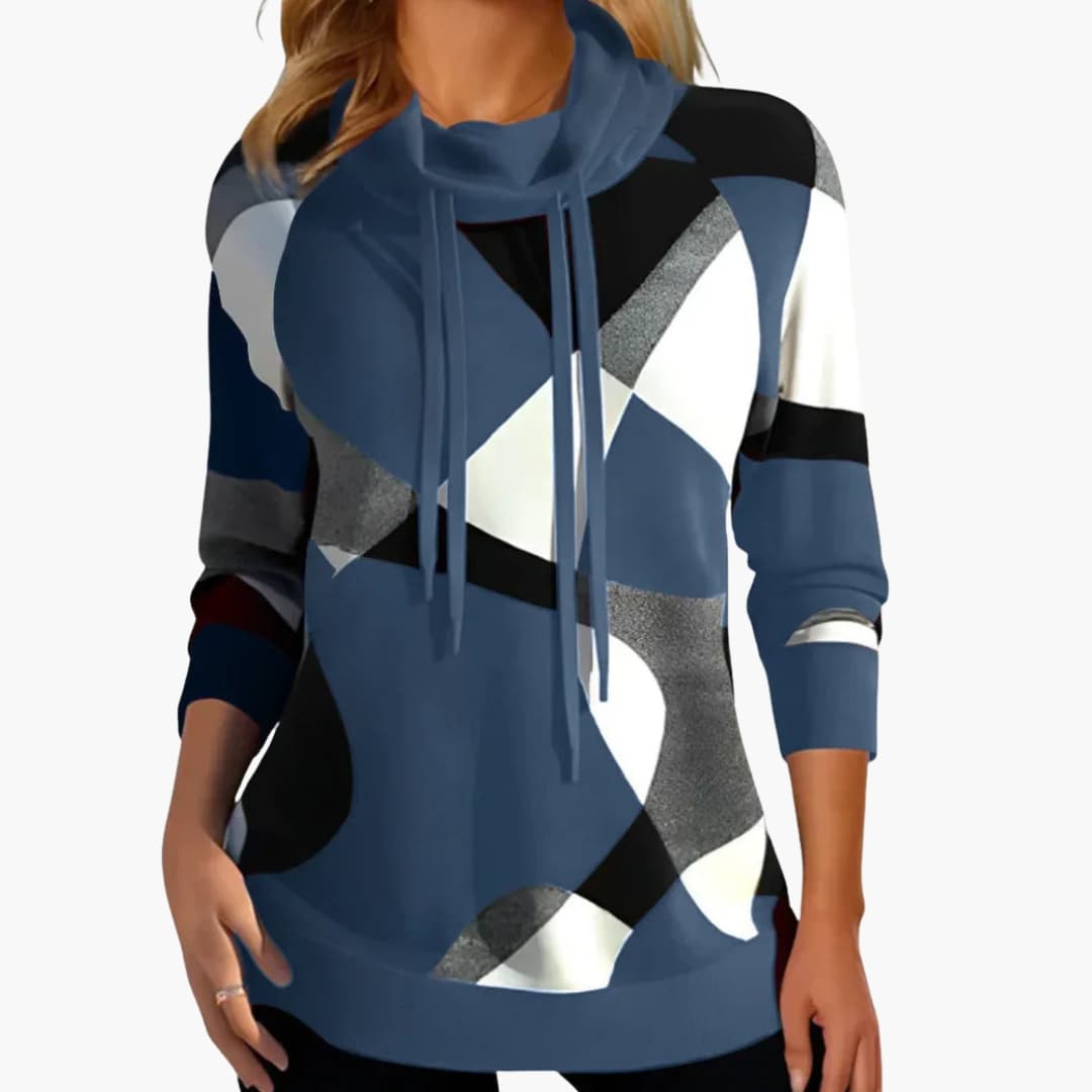 Top feminino com design color block e superfície lisa