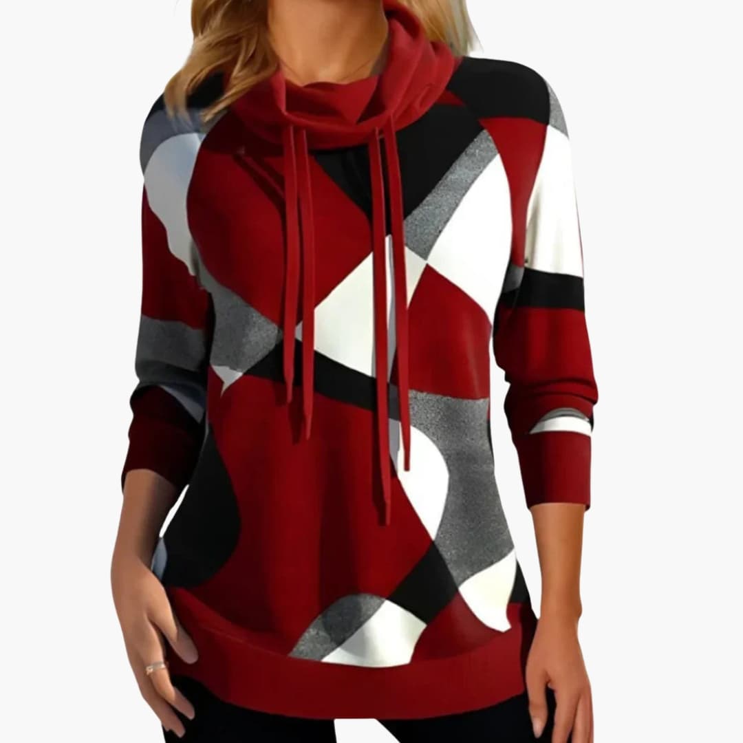 Top feminino com design color block e superfície lisa