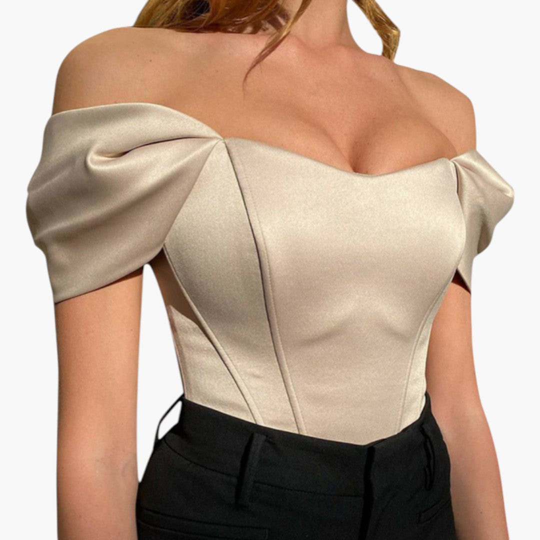 Maglia donna spalle scoperte maniche corte