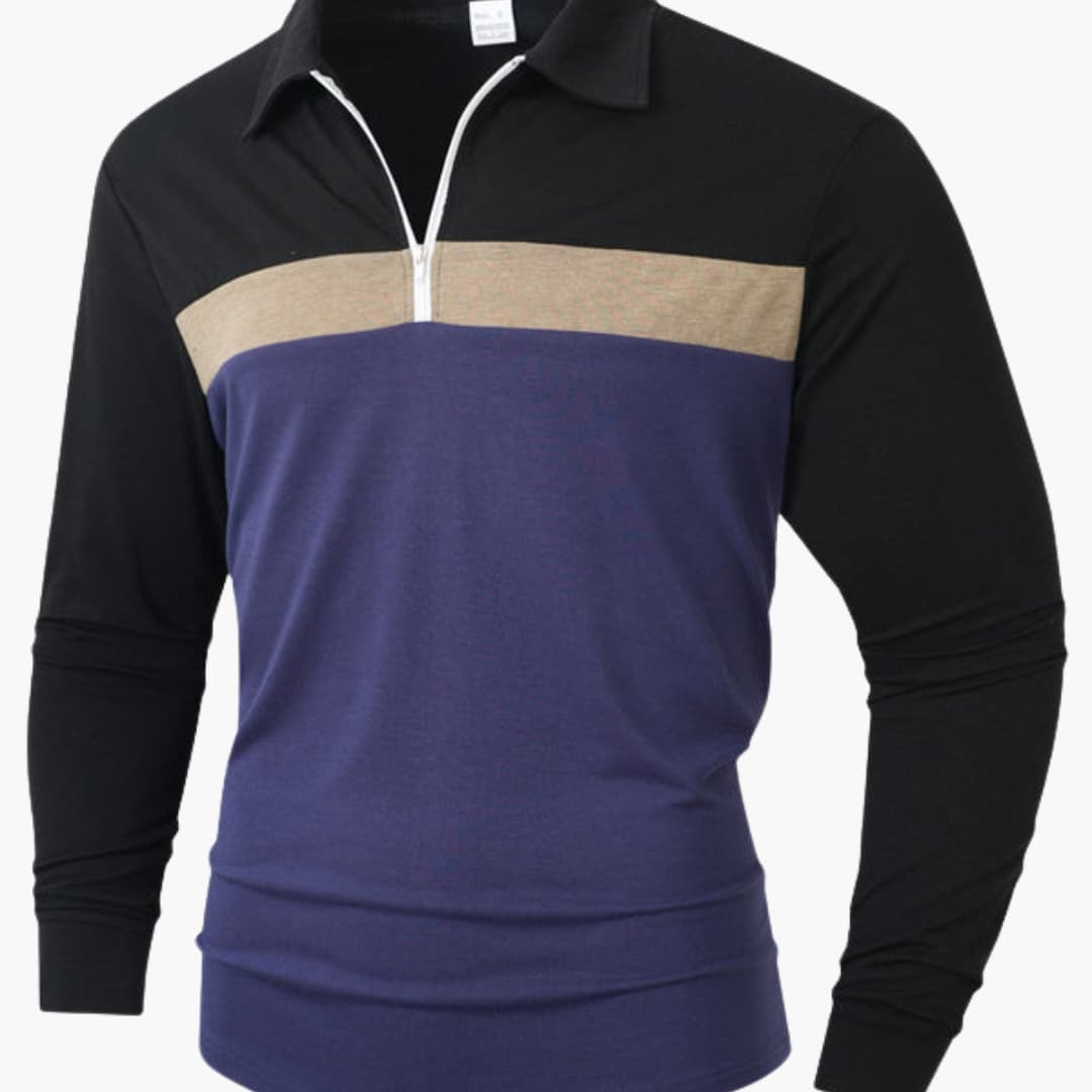 Maglia uomo maniche lunghe con zip e collo alto