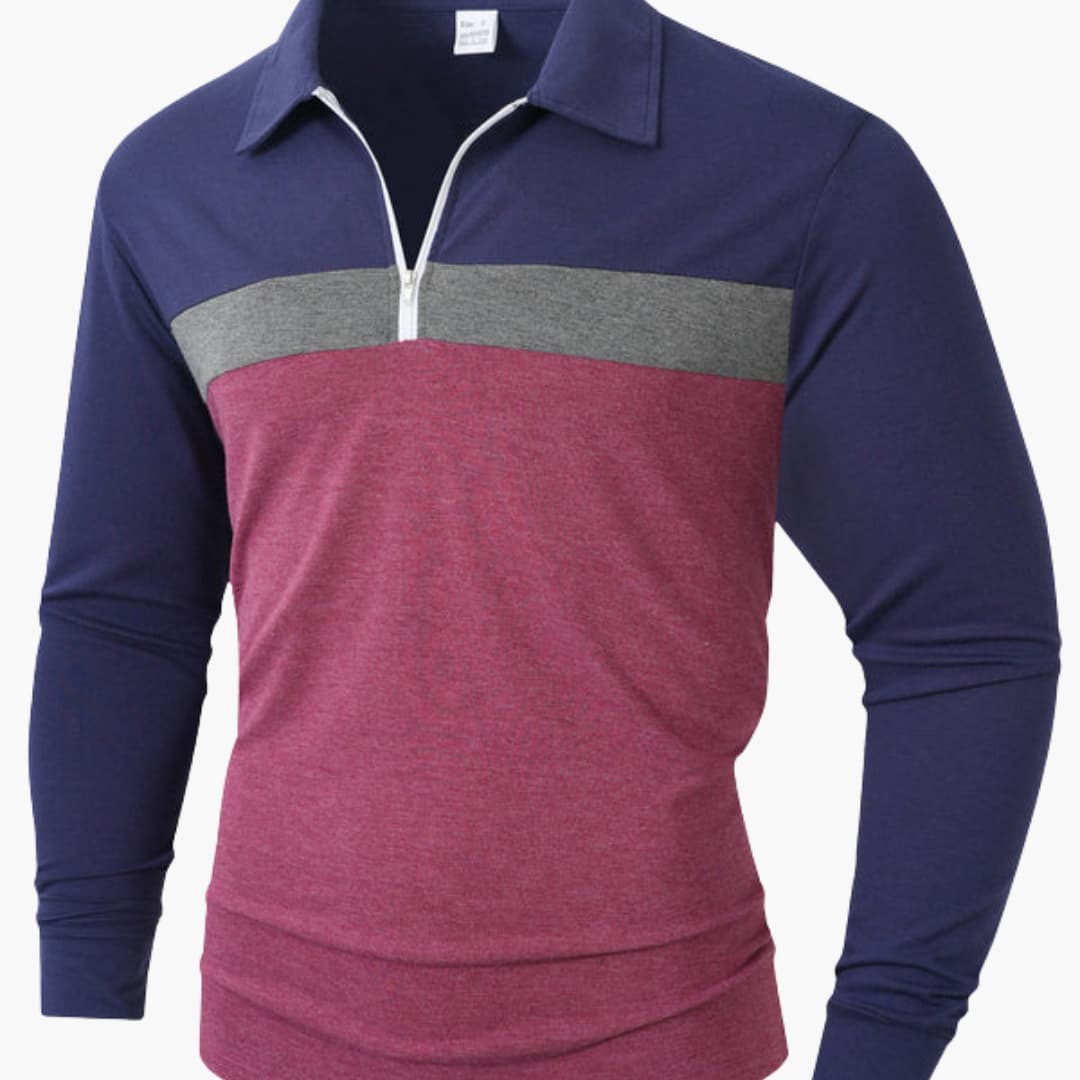 Maglia uomo maniche lunghe con zip e collo alto
