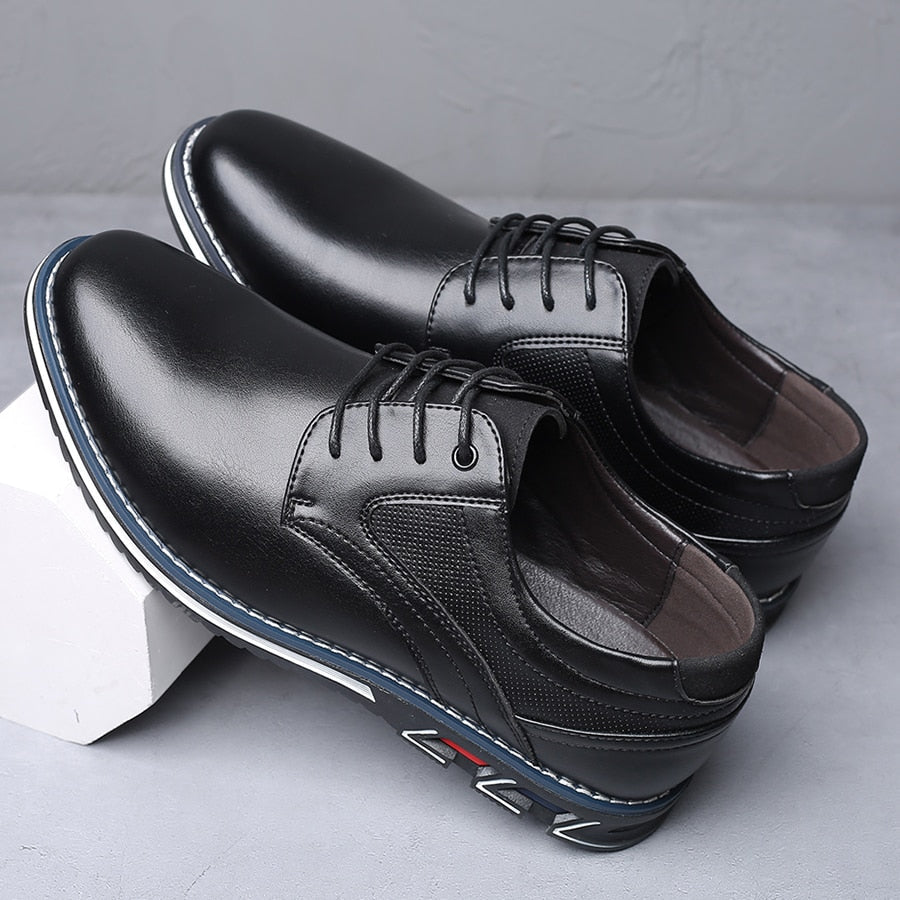 Chaussures habillées homme | À lacets, semelle confort avec soutien de voûte | Adhérence antidérapante, coupe basse