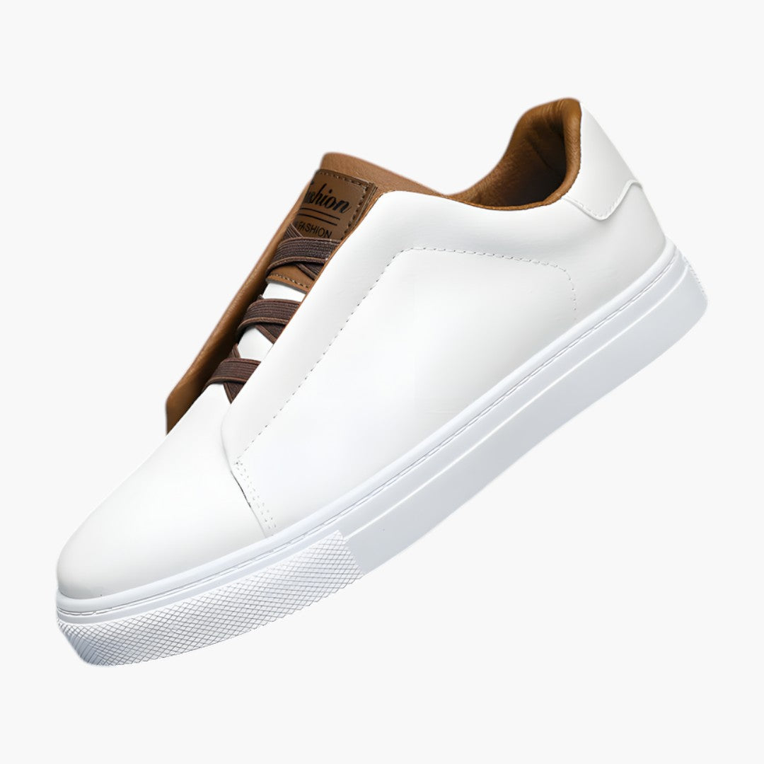 Herren Ledersneaker mit Schnürverschluss und profillierter Sohle
