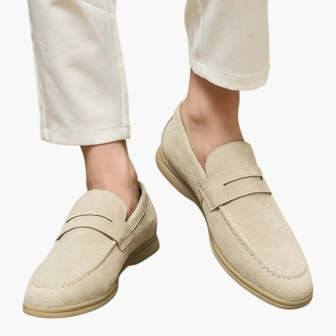 Homme Mocassins avec Tige Suédée et Fermeture Slip On