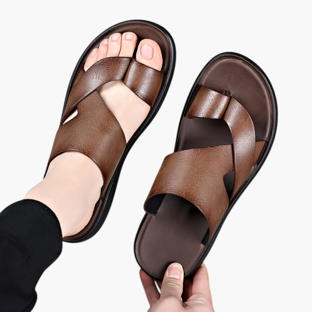 Hommes Chaussons Confortables a Dessus PU et Semelle Antidérapante