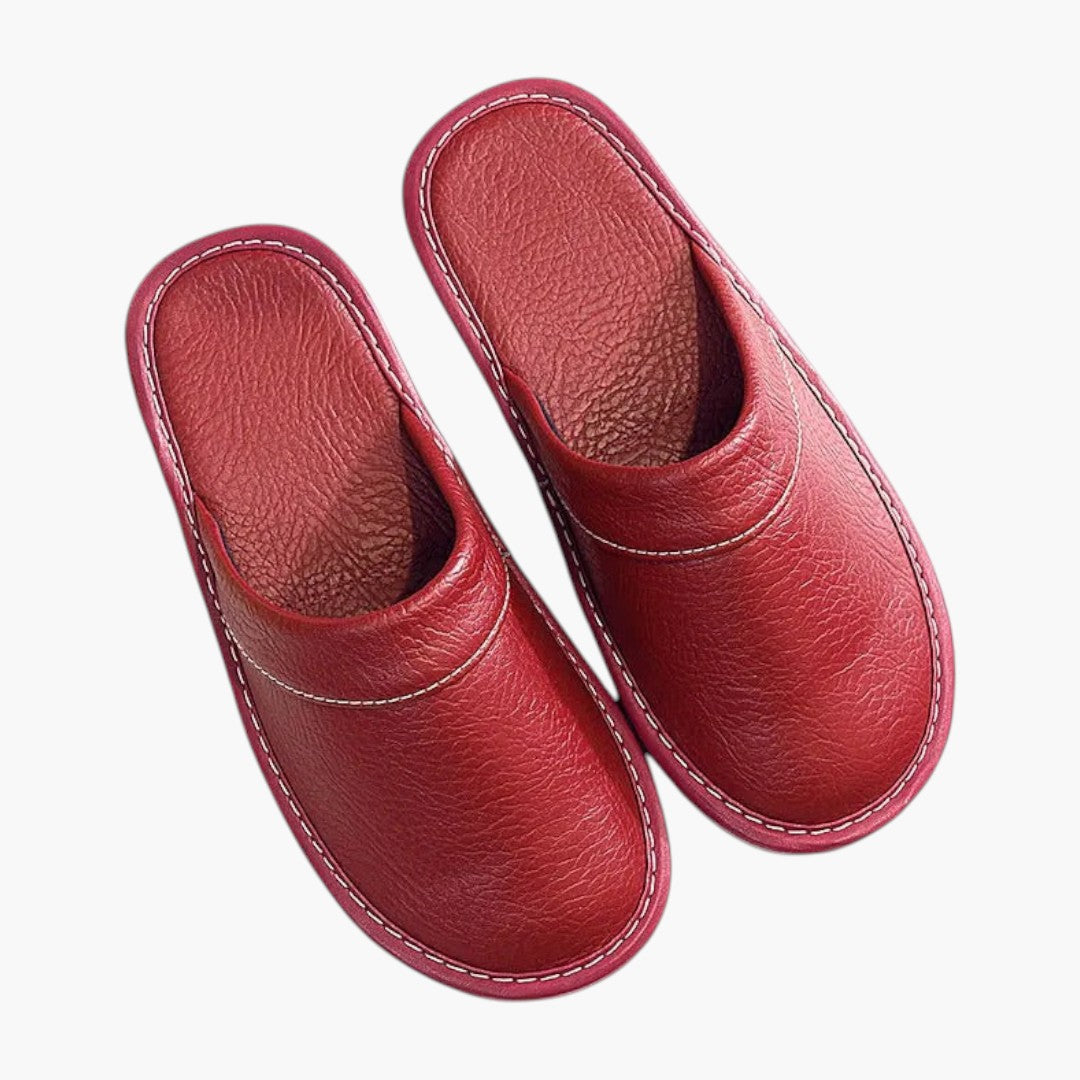 Hommes Chaussons a Dessus en Cuir Végétalien et Semelle Souple