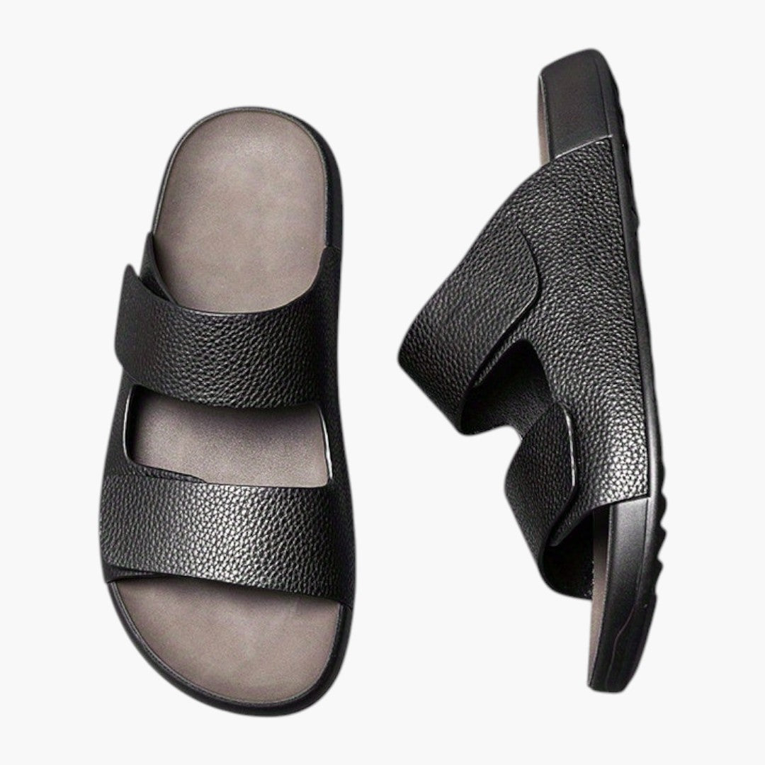 Hommes Chaussons avec Dessus PU et Semelle Caoutchouc