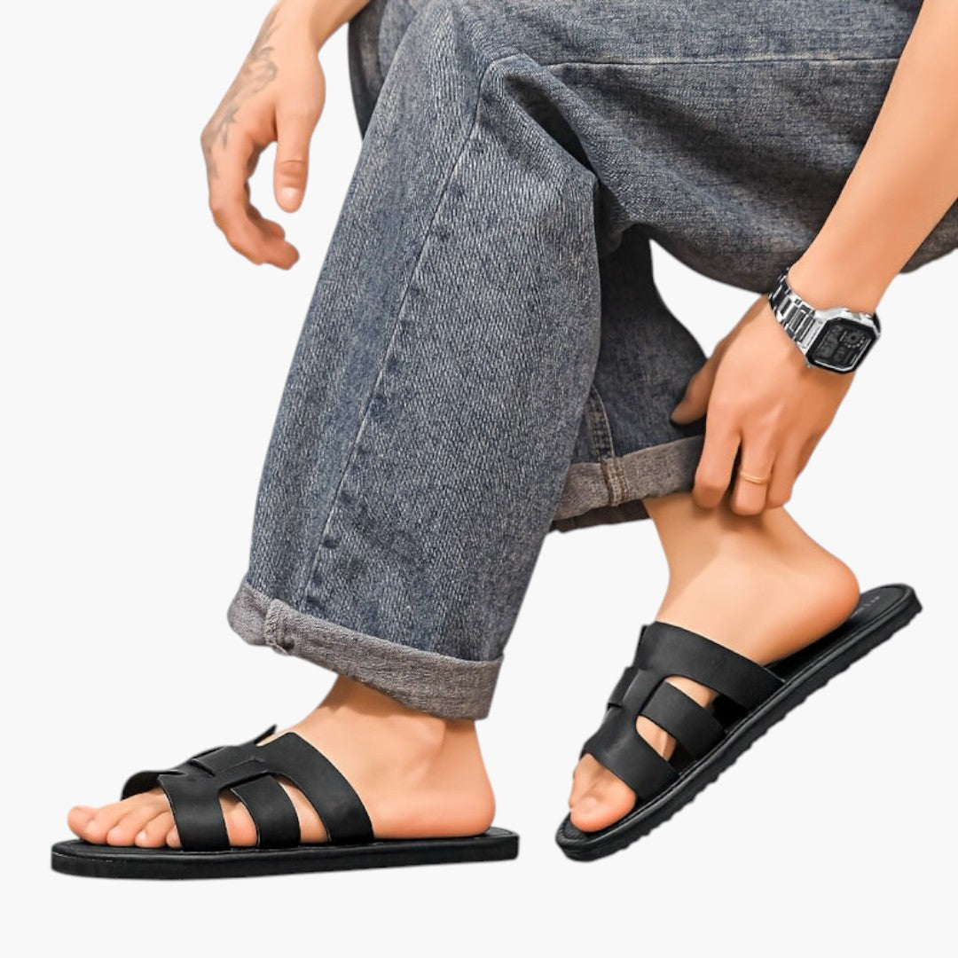 Hommes Chaussons avec Dessus PU et Semelle EVA