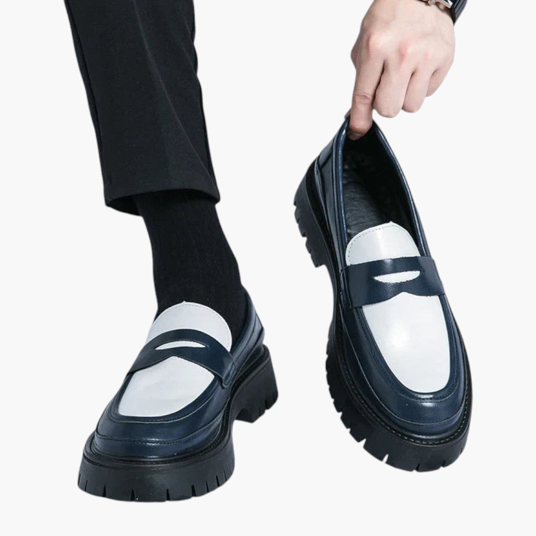 Hommes Mocassins avec Semelle Plateforme et Dessus en Cuir PU