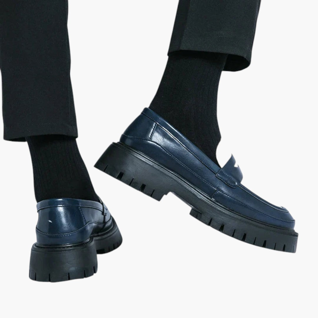Hommes Mocassins avec Semelle Plateforme et Dessus en Cuir PU