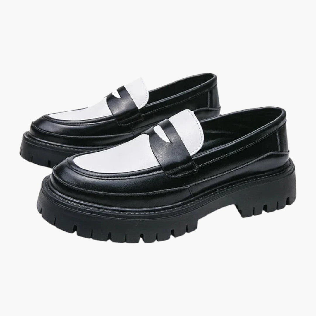 Hommes Mocassins avec Semelle Plateforme et Dessus en Cuir PU