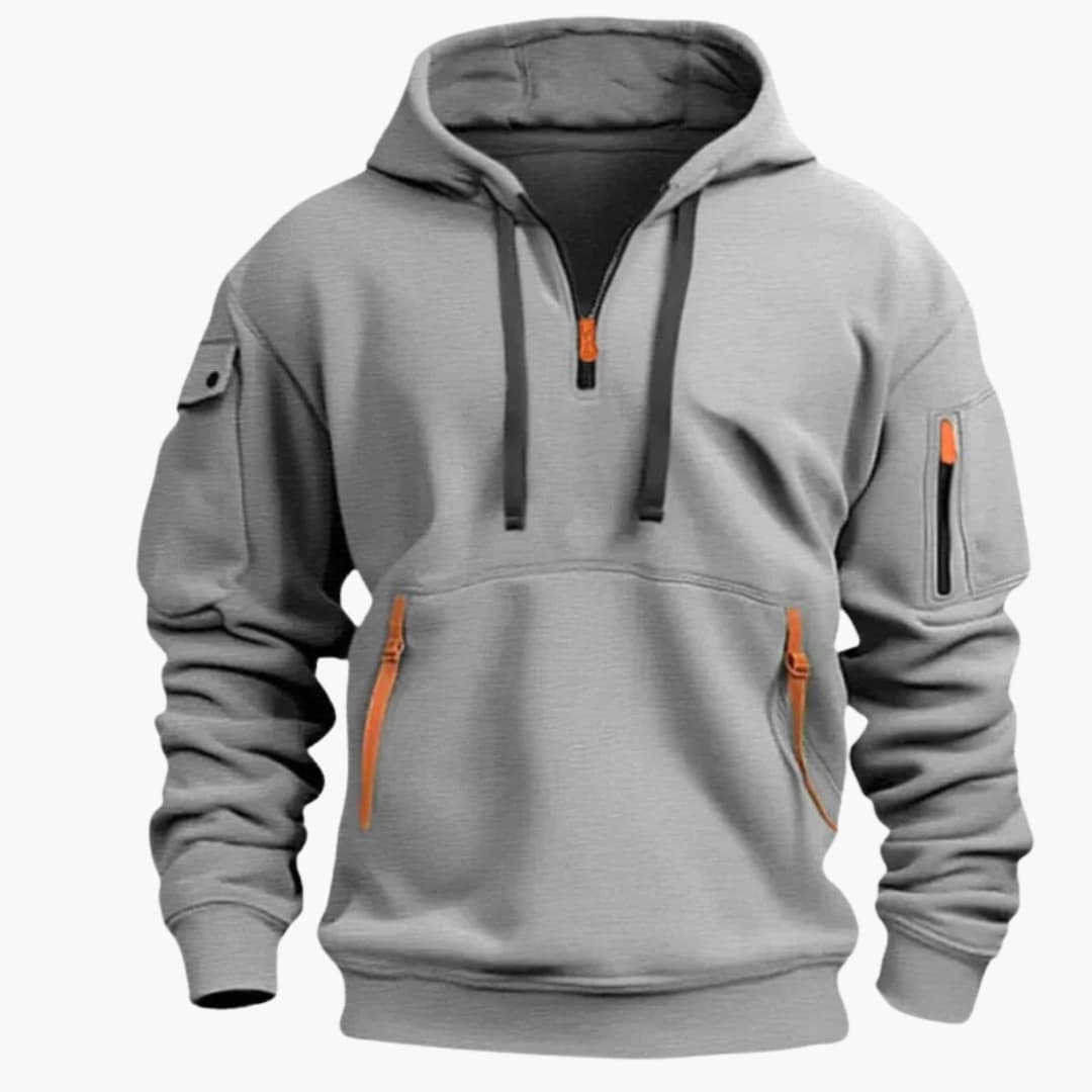 Hoodie pour hommes avec poches zippées et capuche réglable