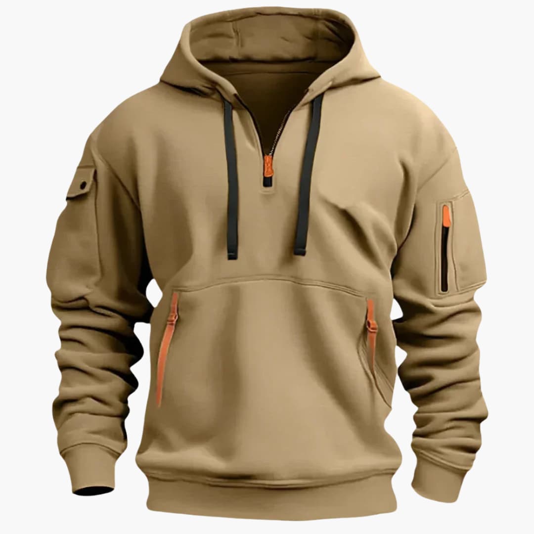 Hoodie pour hommes avec poches zippées et capuche réglable