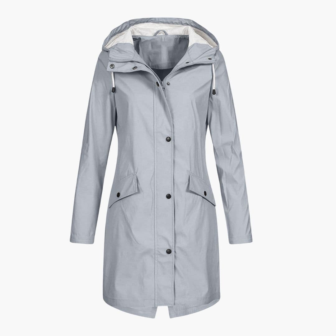 Imperméable long femme à capuche