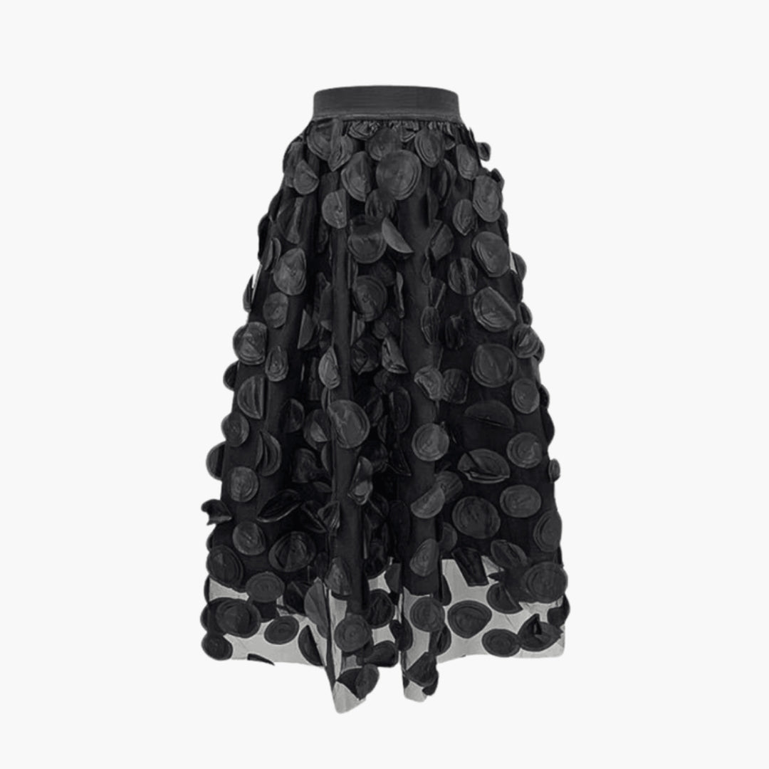 Maxikjol för dam med elastisk midja och texturerad yta