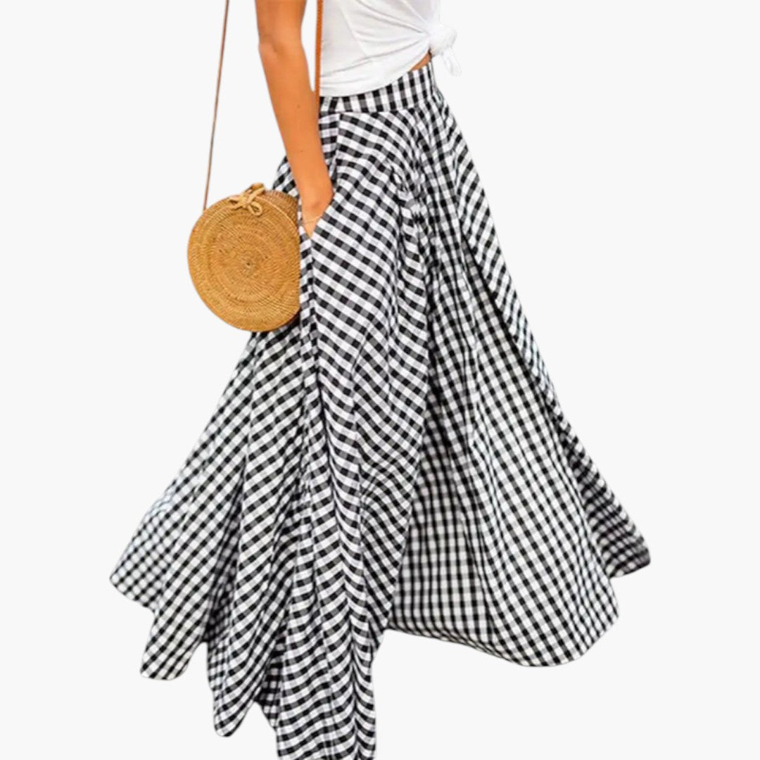 Maxi Skirt for Women with High Waist and Side Pockets