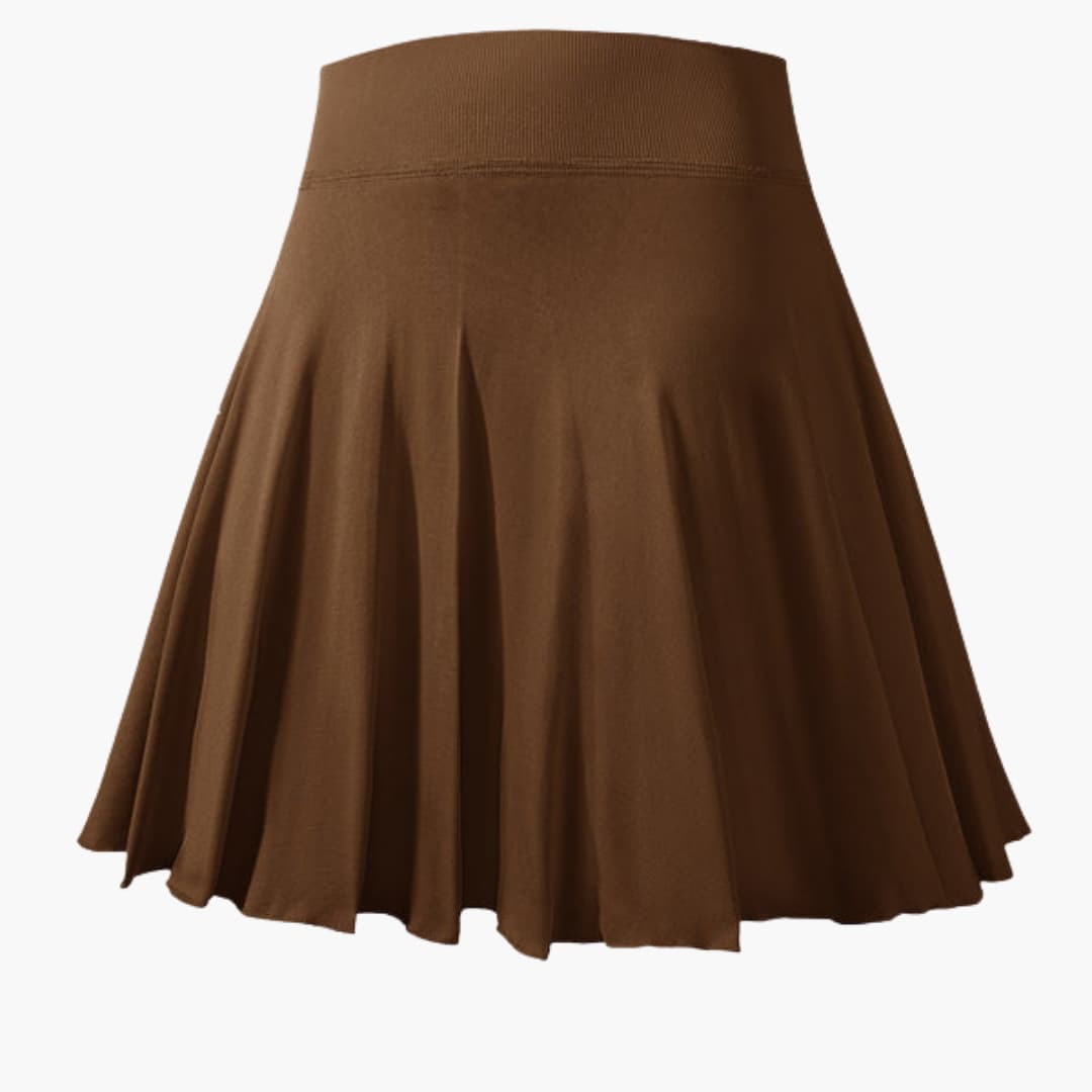Gonna sportiva plissettata da donna con vita elasticizzata