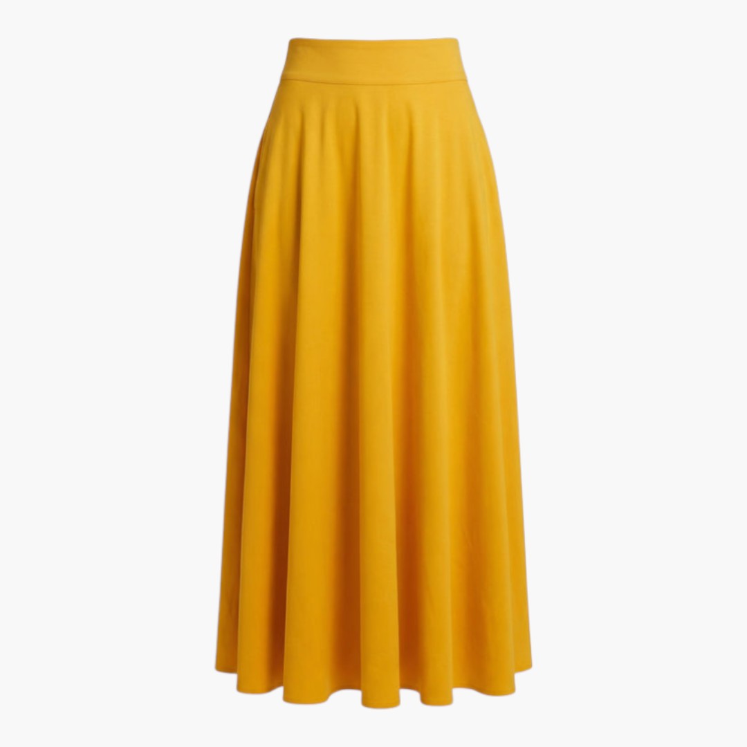 Jupe longue femme avec poches latérales et large taille