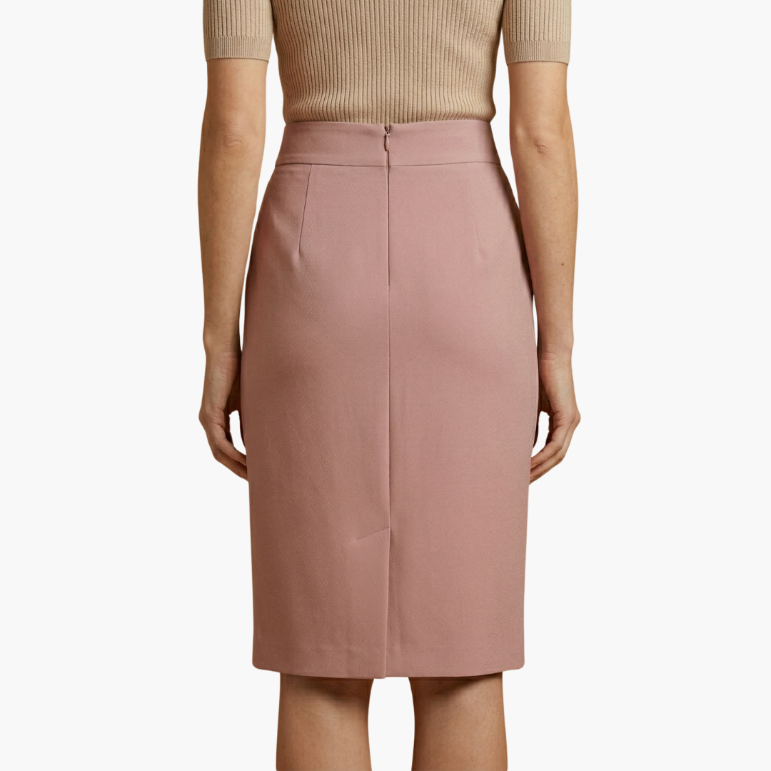 Midikjol för dam med hög midja och slits bak