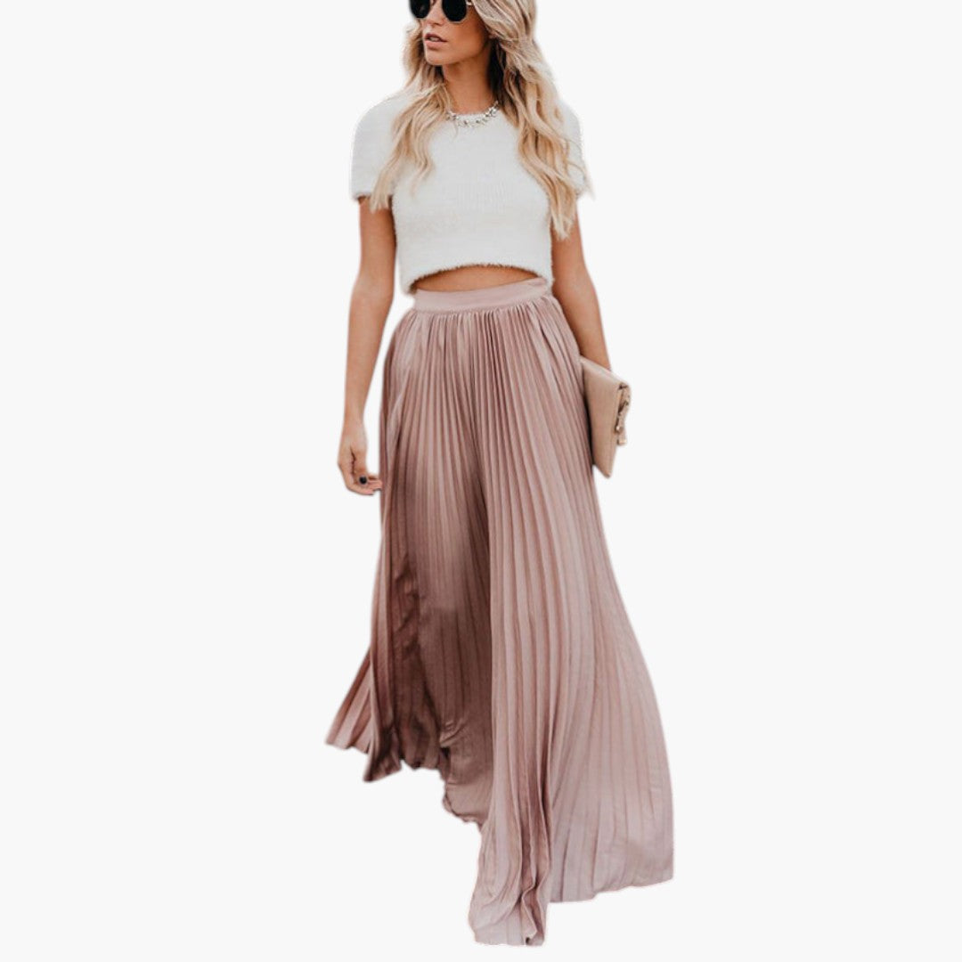 Jupe pour femme taille haute avec plis