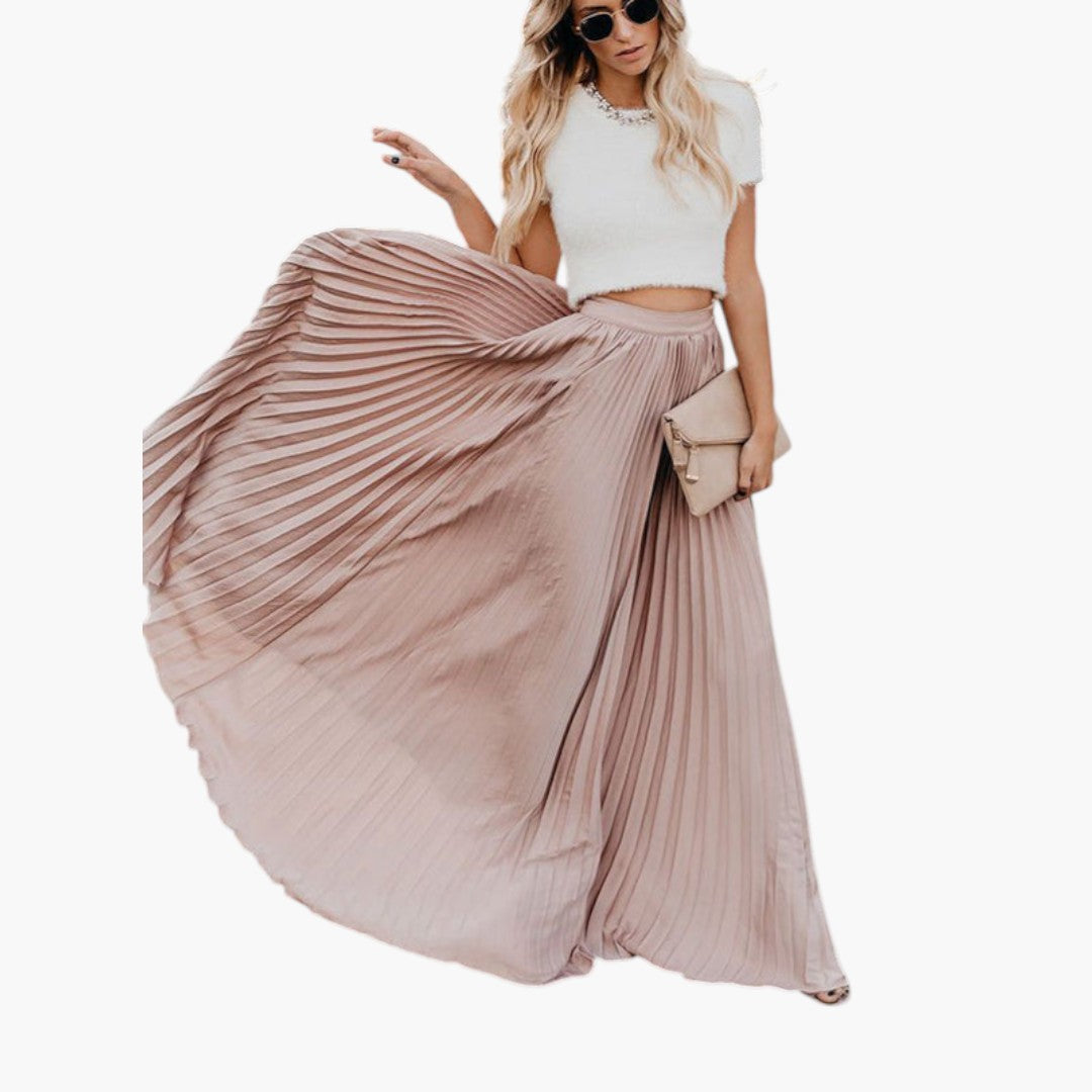 Jupe pour femme taille haute avec plis