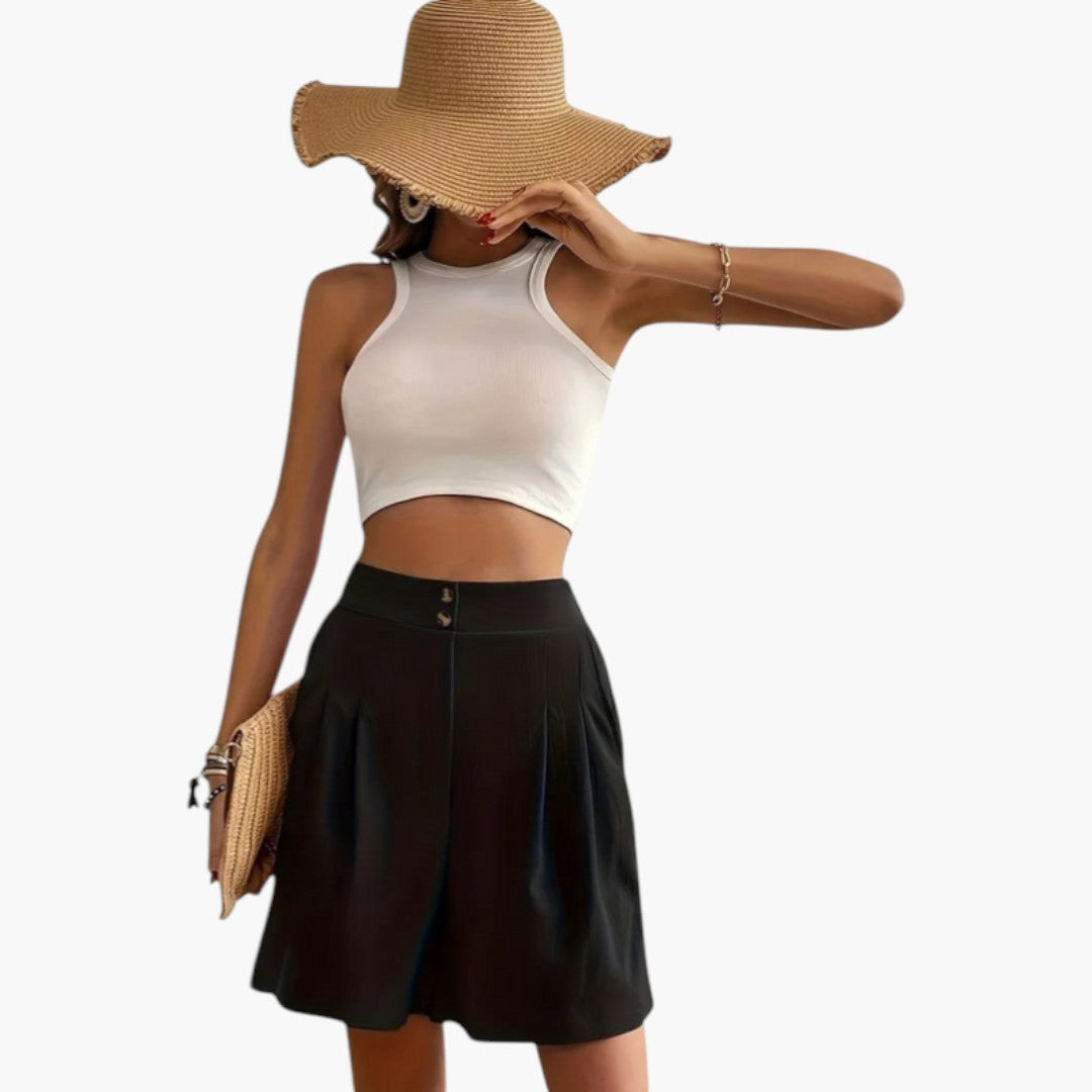 High-waisted skirt for women with pockets