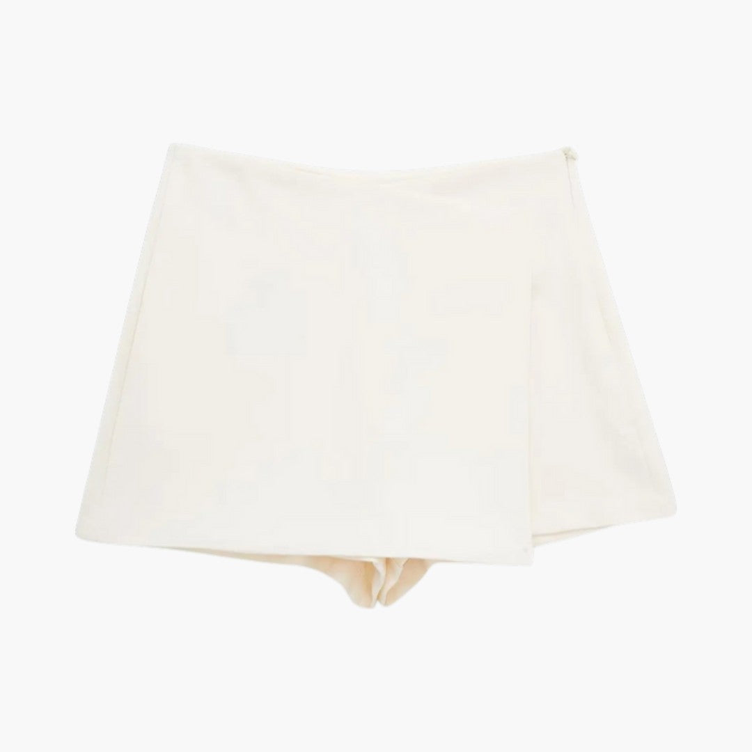 Women's skirt shorts with crossed front and inner shorts